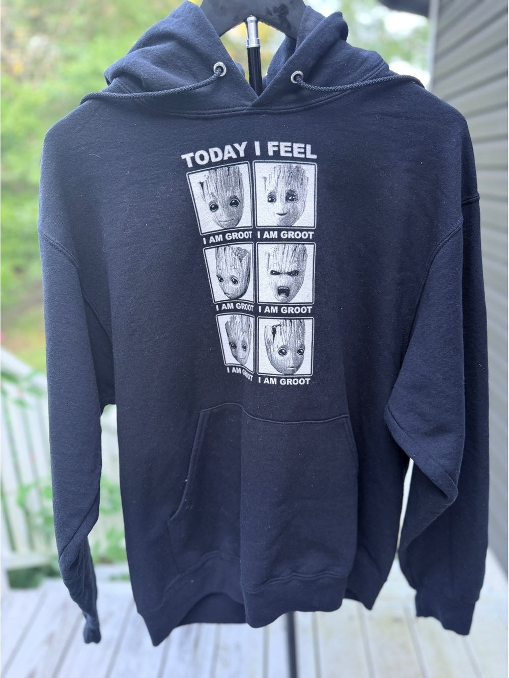 Marvel Guardians of the Galaxy I Am Groot Black Hoodie Sweatshirt